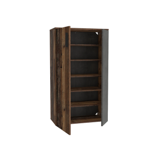 Armoire à chaussures Boots old wood/gris foncé