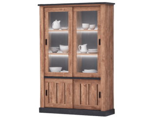 Vitrine Etienne 2P industrial oak/black