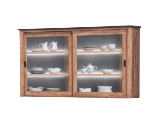 Vaisselier Etienne industrial oak/black line