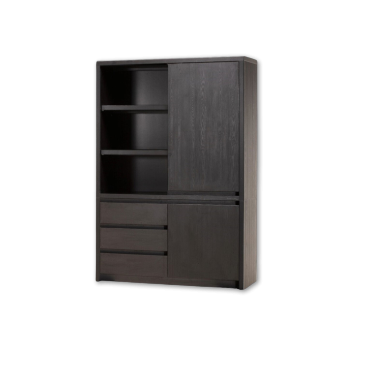 Armoire Milanello 2P 3T noir