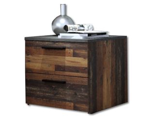 Chevet Attalyar bois vintage/gris foncé