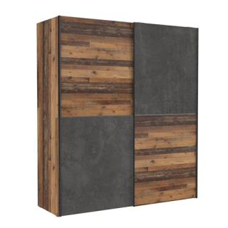 Armoire 2 portes Dederik marron foncé