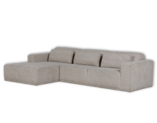 Salon d'angle droit Ezra gris