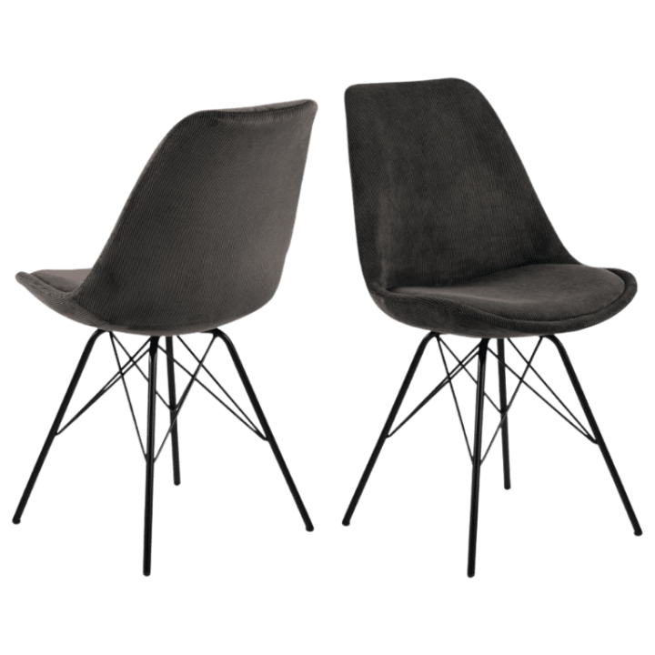Lot de 2 chaises Eris dining hair anthracite wind 40