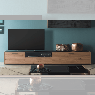 Meuble tv Vitruvia blanc laqué