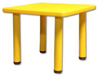 Table carré Loulou jaune