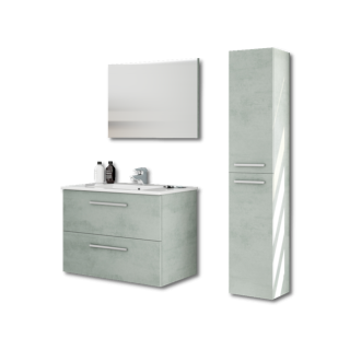 Aruba - Salle de bain - Meuble + vasque + miroir + colonne