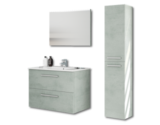Aruba - Salle de bain - Meuble + vasque + miroir + colonne