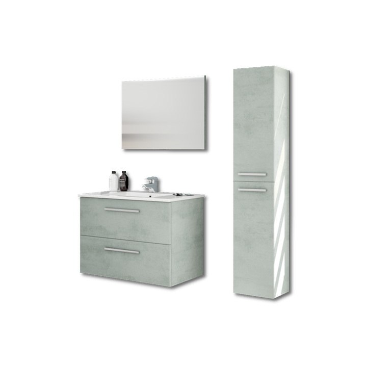 Aruba - Salle de bain - Meuble + vasque + miroir + colonne