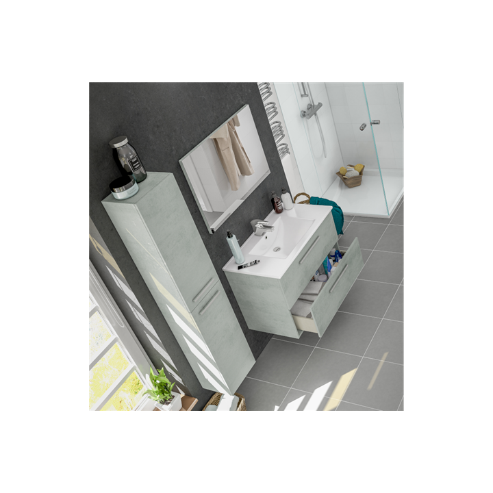 Aruba - Salle de bain - Meuble + vasque + miroir + colonne