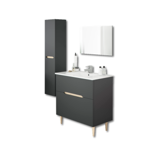Lotto - salle de bain - meuble + vasque + miroir + colonne