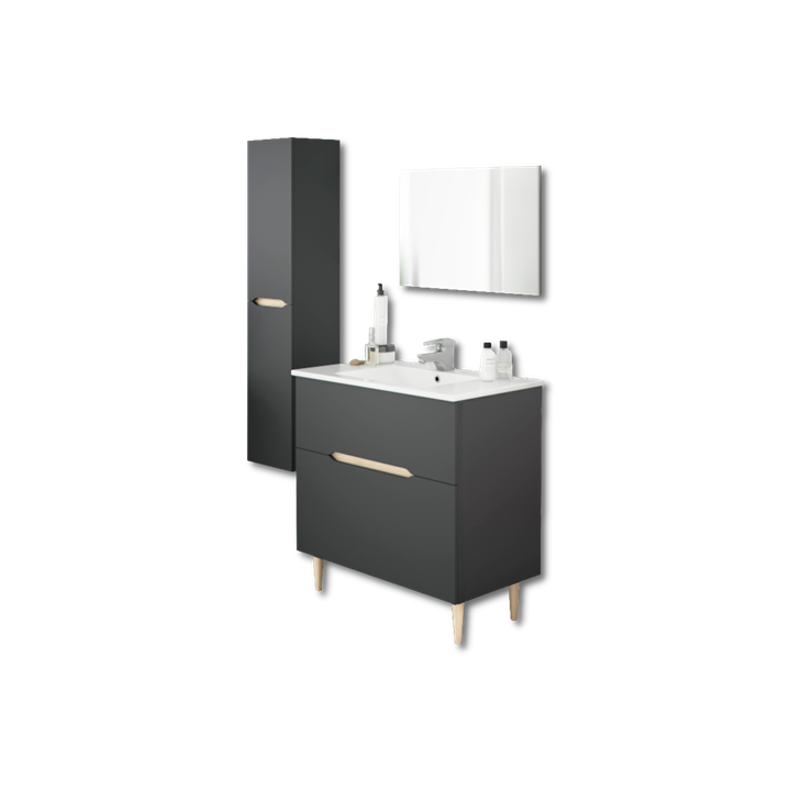 Lotto - salle de bain - meuble + vasque + miroir + colonne