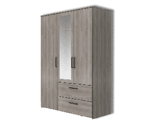 Armoire 3 portes 145 cm Orleans chêne argile