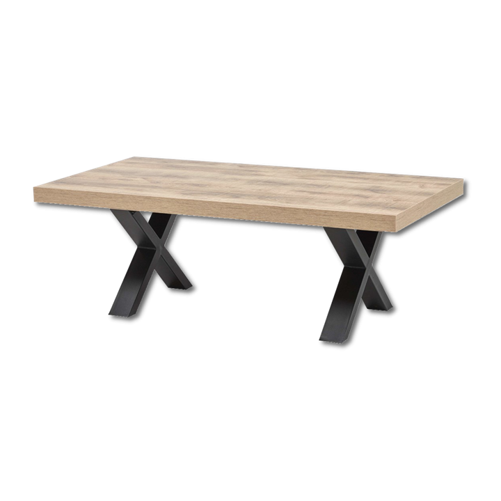 Table de salon Simon pied X scarlet oak