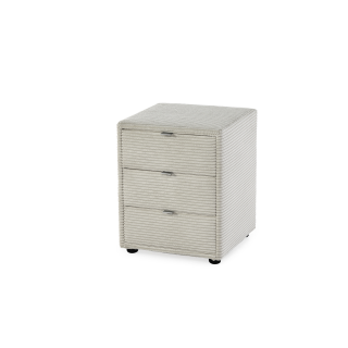 Chevet Cotelé beige Nako 3 tiroirs