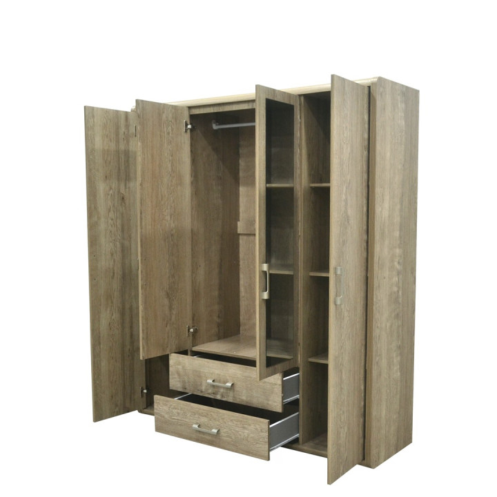 Armoire 4 portes Cara caramel oak