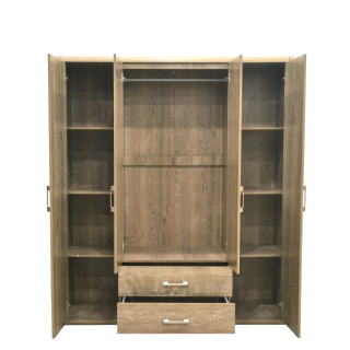 Armoire 4 portes Cara caramel oak