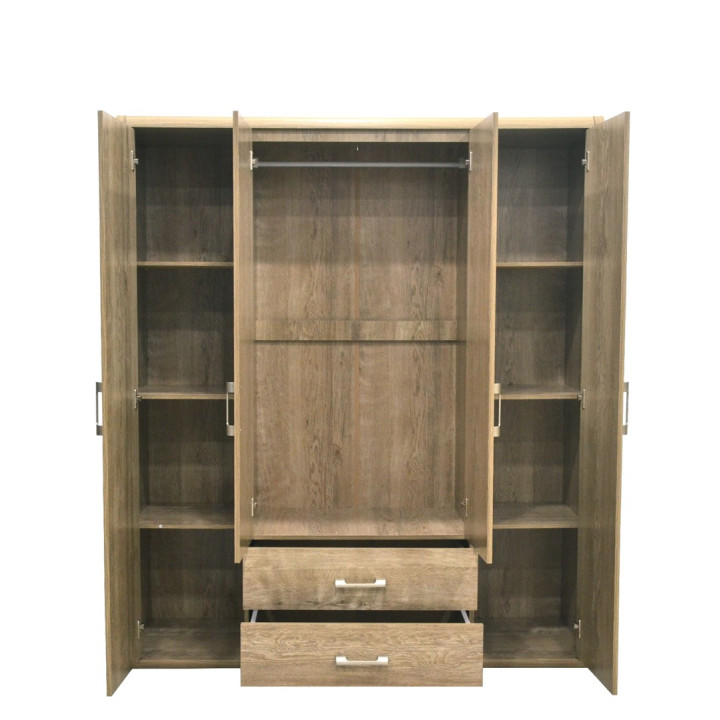 Armoire 4 portes Cara caramel oak