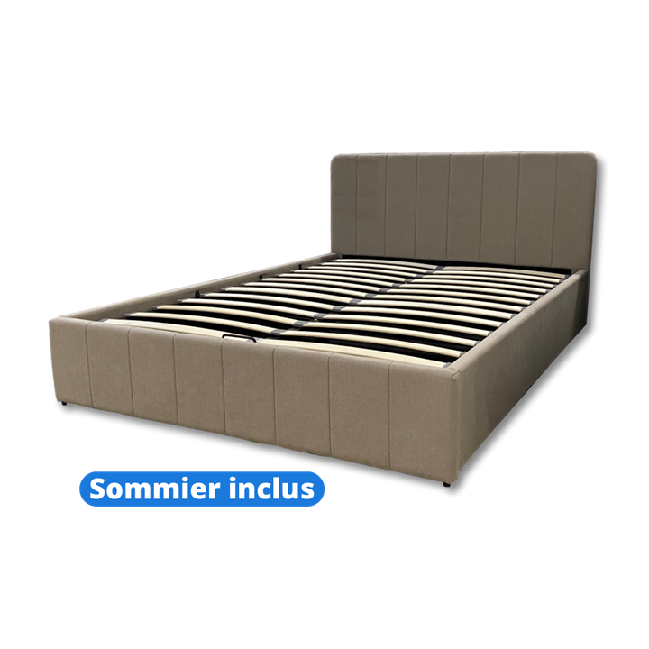 Lit coffre  120 x 200 cm Mira beige