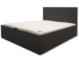 Lit coffre 140x200 Chester/Oxford gris