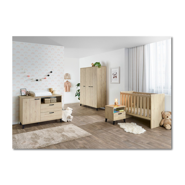 Chambre bébé compléte Evy chêne printemps