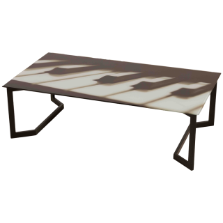 Table de salon Piano noir/blanc