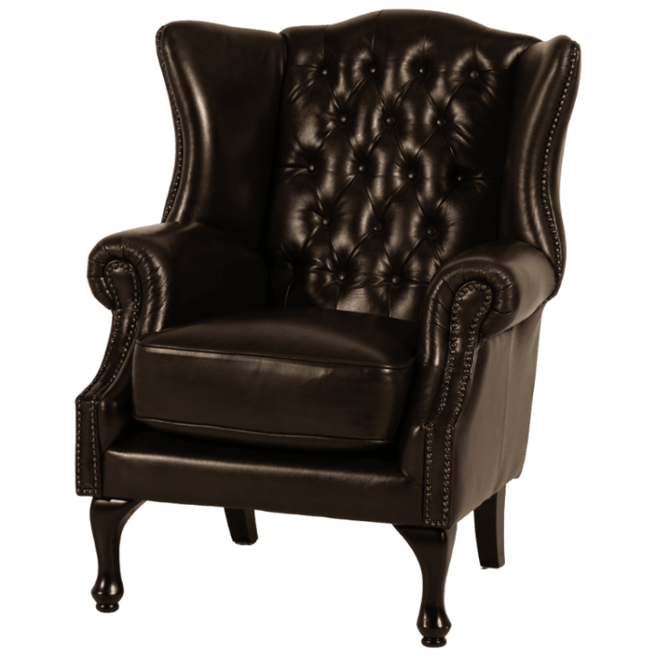 Fauteuil bergere chesterfield 216 Cuir antique brown