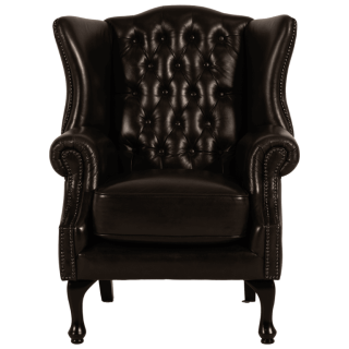 Fauteuil bergere chesterfield 216 Cuir antique brown