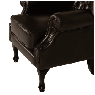 Fauteuil bergere chesterfield 216 Cuir antique brown