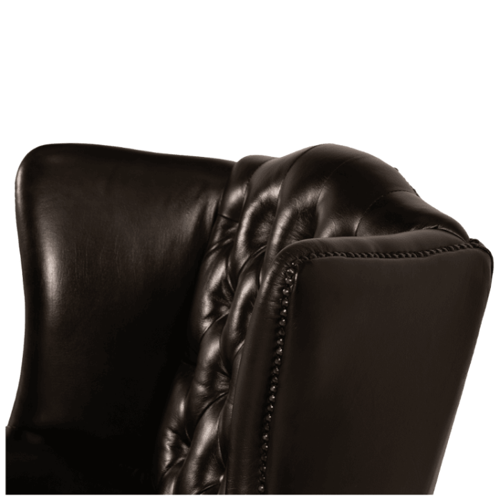 Fauteuil bergere chesterfield 216 Cuir antique brown