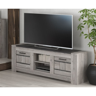 Meuble TV Tom chene gris/marbre