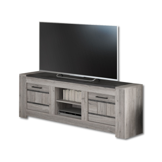 Meuble TV Tom chene gris/marbre