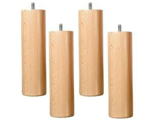Lot de 4 pieds rond hauteur 20 cm vernis naturel