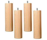 Lot de 4 pieds rond hauteur 20 cm vernis naturel
