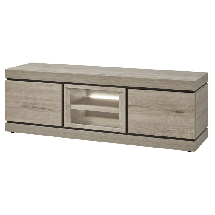 Meuble TV Belluno 2 chêne millenium gris