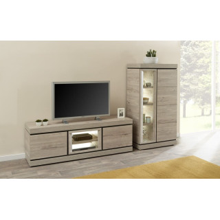Meuble TV Belluno 2 chêne millenium gris