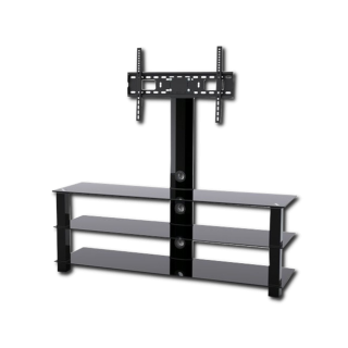 Meuble TV Stand verre trempé noir