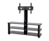 Meuble TV Stand verre trempé noir