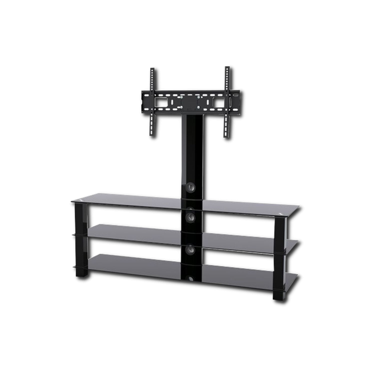 Meuble TV Stand verre trempé noir