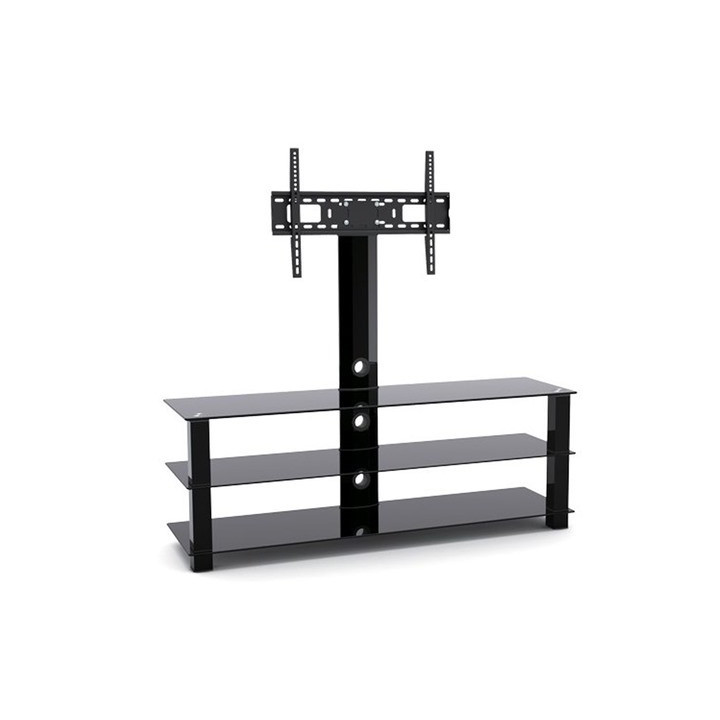Meuble TV Stand verre trempé noir