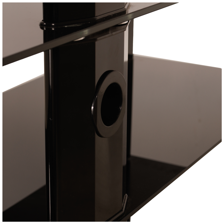 Meuble TV Stand verre trempé noir