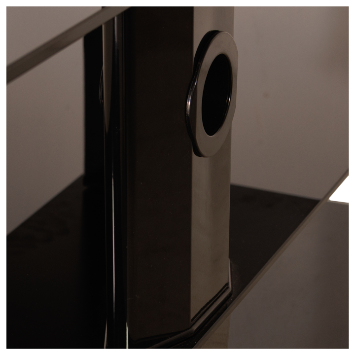 Meuble TV Stand verre trempé noir
