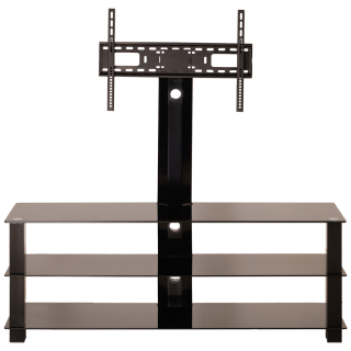 Meuble TV Stand verre trempé noir