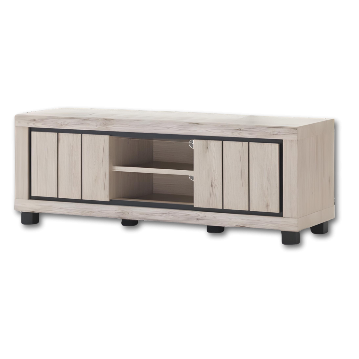 Meuble TV Eureka natural oak/noir