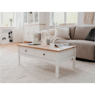 Table de salon Bergen blanc/chêne artisan