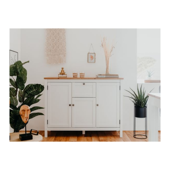 Enfilade Bergen 57 blanc/chêne artisan