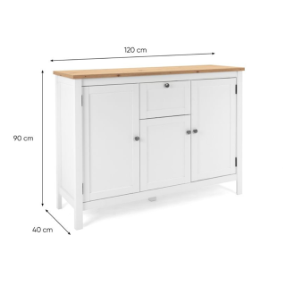 Enfilade Bergen 57 blanc/chêne artisan