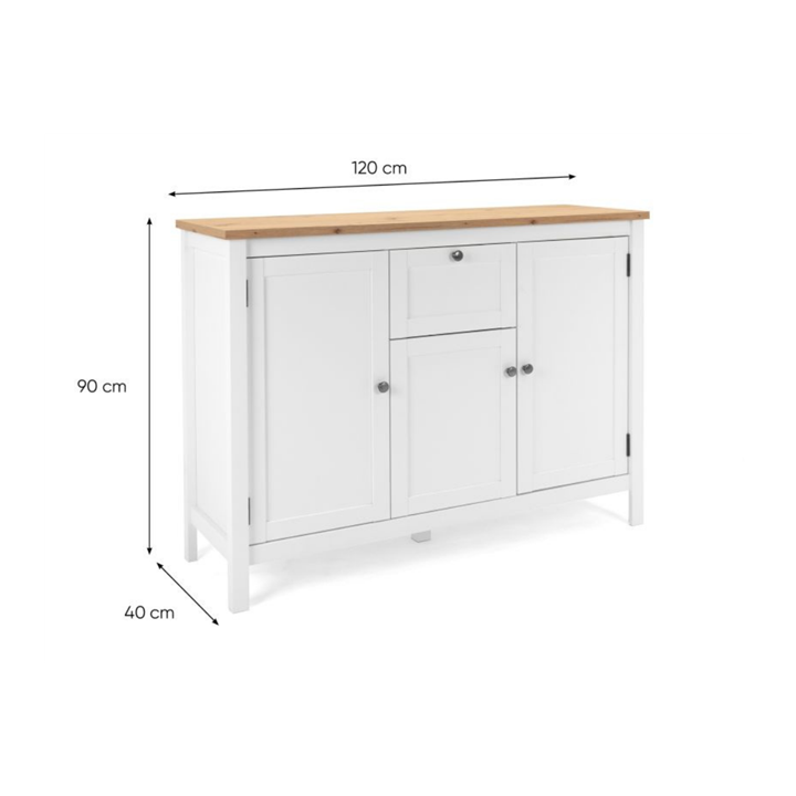 Enfilade Bergen 57 blanc/chêne artisan