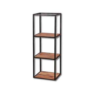 Etagère murale en bois acacia et métal noir 100cm 2429/15