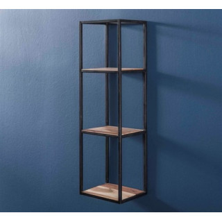 Etagère murale en bois acacia et métal noir 100cm 2429/15